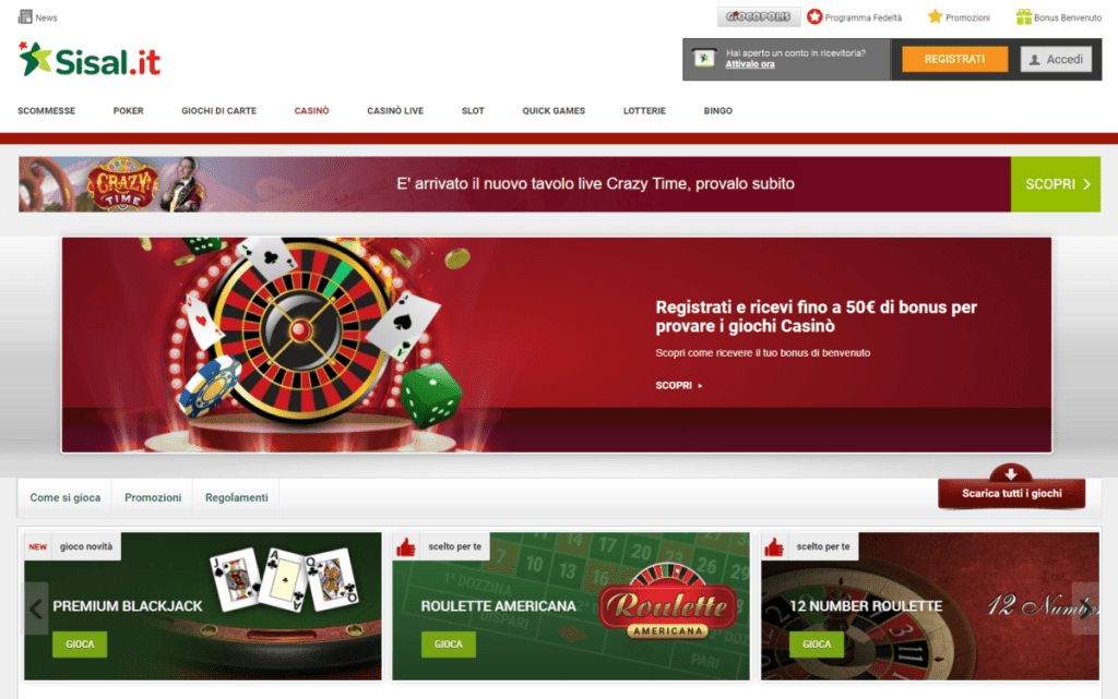 Crazy Time Sisal Casino