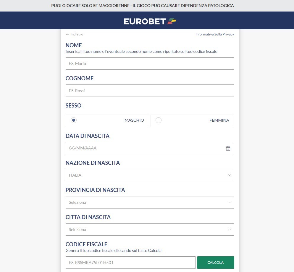 Eurobet login