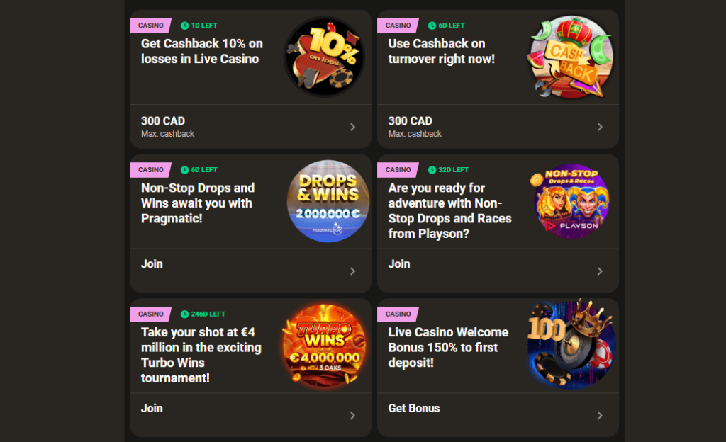 parimatch bonuses