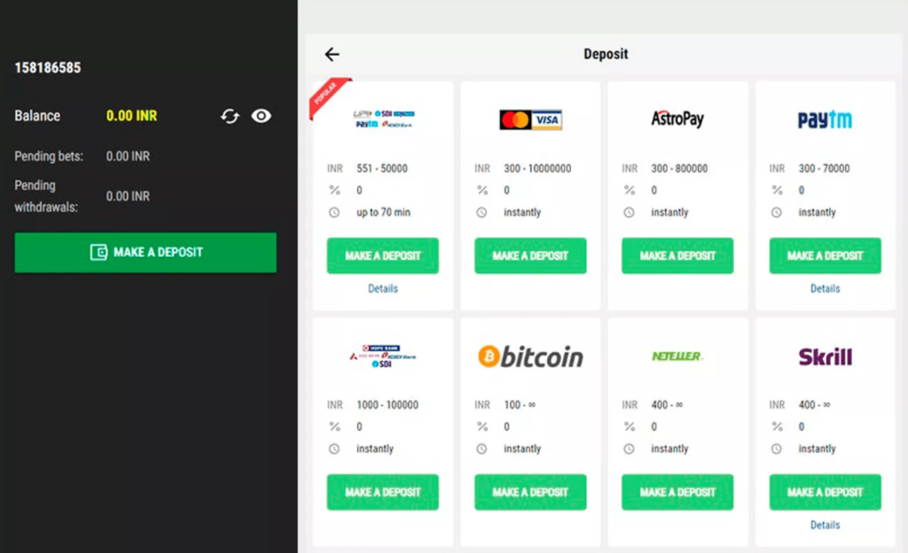 parimatch deposit
