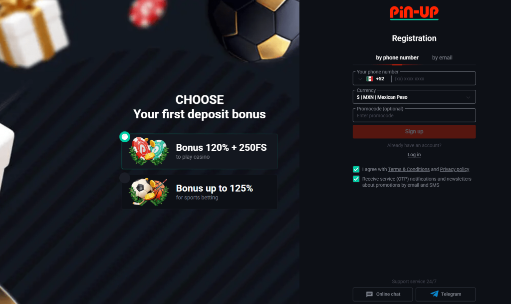 pinup casino register