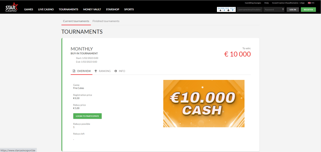 star casino tournament