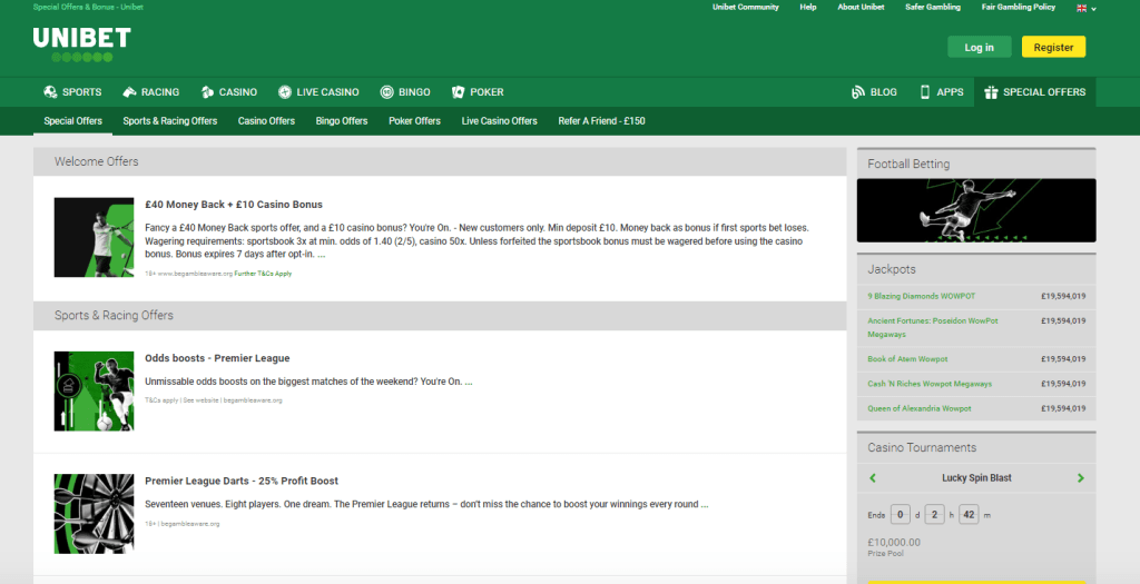 unibet casino offers